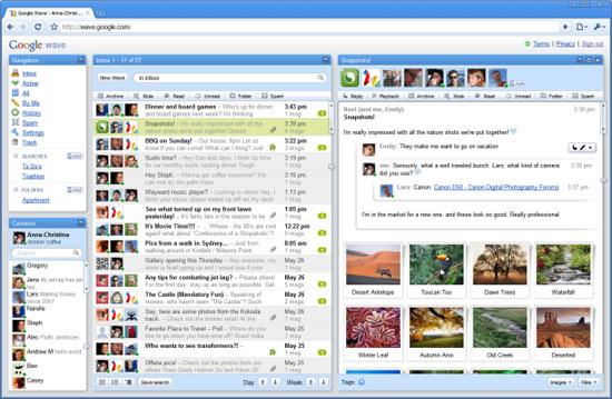 Google Wave, une application en ligne taillée pour HTML 5 et Chrome