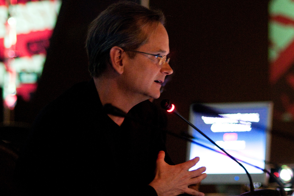 Lawrence Lessig lors d'une de ses multiples intervention publique