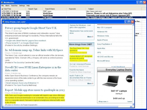 web page changes