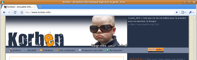 capture korben actualite informatique high tech et geek iron Iron, le browser chrome sans les espions