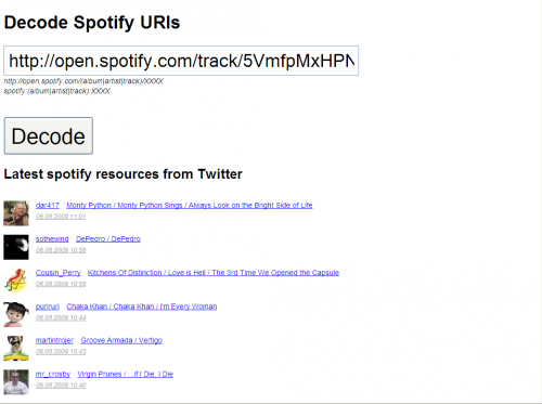 Decode Spotify URI
