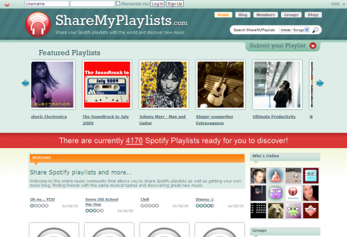 Share Spotify Playlists at ShareMyPlaylists.com