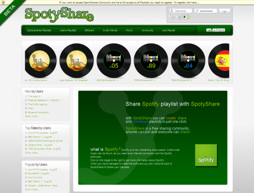 Spotyshare.com - Share Spotify Playlists